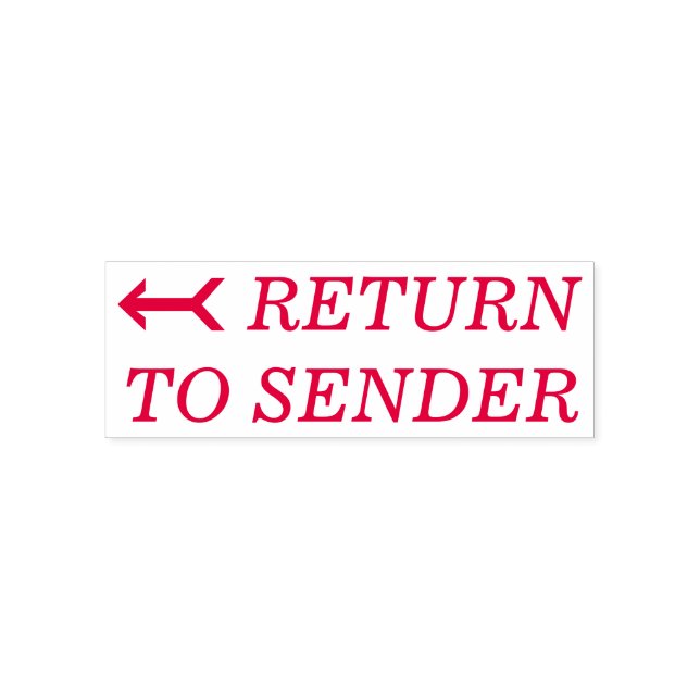 "RETURN TO SENDER" Rubber Stamp (Design)