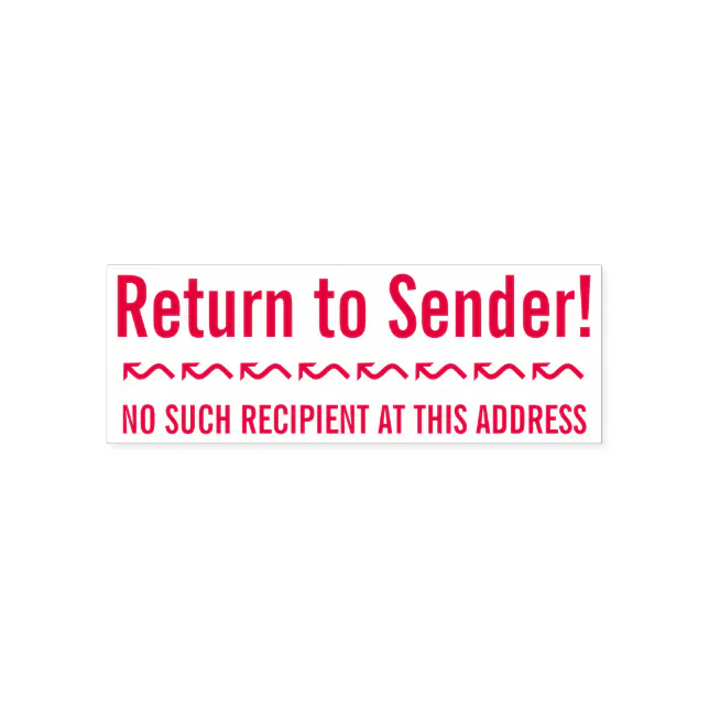 "Return to Sender!" Rubber Stamp | Zazzle