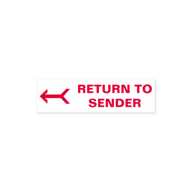 "RETURN TO SENDER" Rubber Stamp | Zazzle