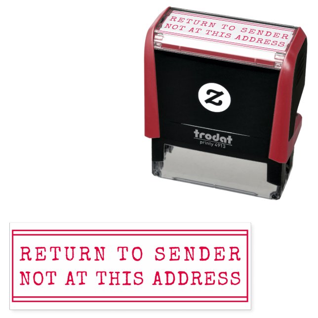 Return to Sender Simple Office Custom Self-inking Stamp (In Situ)