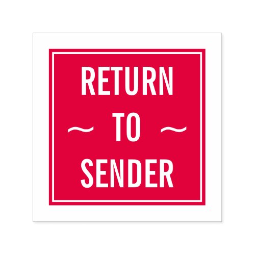RETURN TO SENDER Square Rubber Stamp