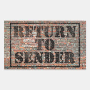 return to sender sticker