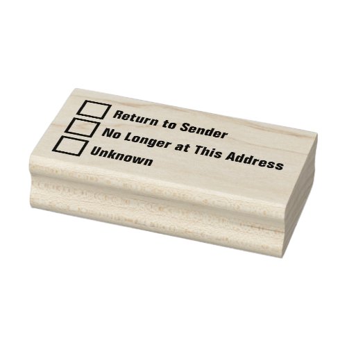 Return to Sender Unknown Address Check Boxes Mail Rubber Stamp