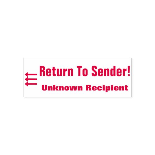 Return To Sender Unknown Recipient  Arrow Self_inking Stamp