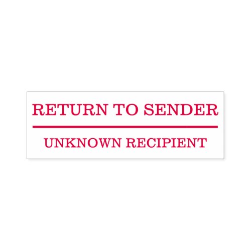 RETURN TO SENDER  UNKNOWN RECIPIENT  Line Self_inking Stamp