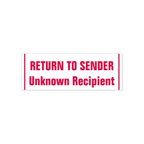 RETURN TO SENDER Unknown Recipient Lines Self_inking Stamp