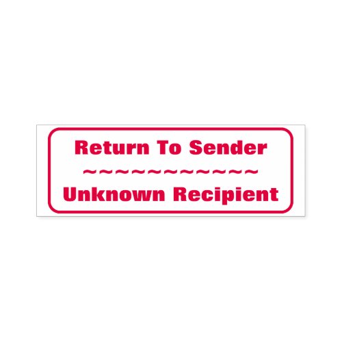 Return To Sender Unknown Recipient Rectangle Self_inking Stamp