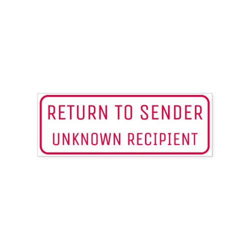 RETURN TO SENDER UNKNOWN RECIPIENT Rectangle Self_inking Stamp