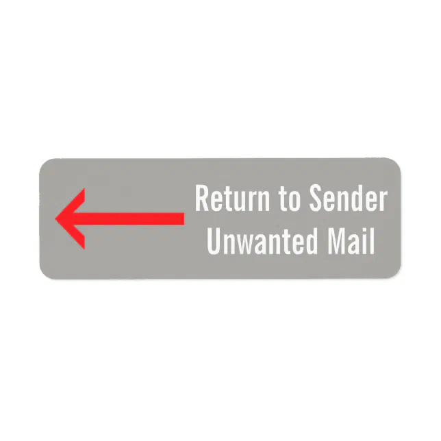 "Return to Sender", "Unwanted Mail" + Arrow Label Zazzle