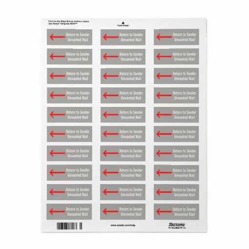 "Return to Sender", "Unwanted Mail" + Arrow Label Zazzle