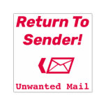[ Thumbnail: "Return to Sender!" "Unwanted Mail" & Arrow Self-Inking Stamp ]