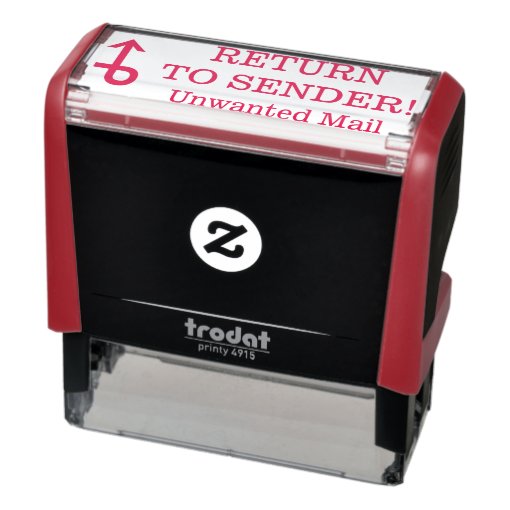 "RETURN TO SENDER!", "Unwanted Mail" Rubber Stamp Zazzle