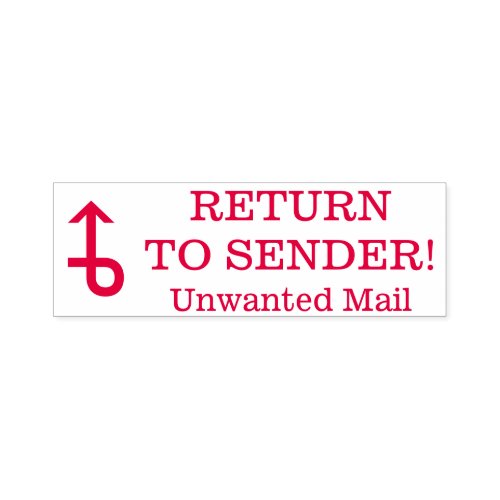 RETURN TO SENDER Unwanted Mail Rubber Stamp