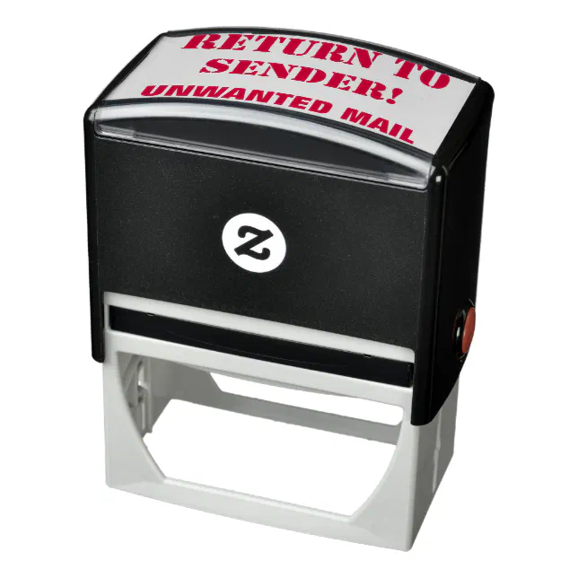 "RETURN TO SENDER!", "UNWANTED MAIL" Rubber Stamp Zazzle