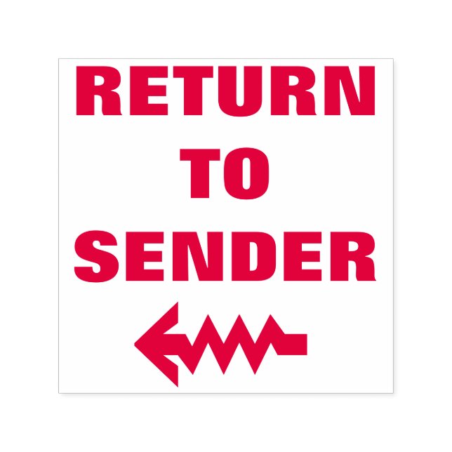 "RETURN TO SENDER" + Wavy Arrow Self-inking Stamp (Design)