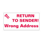 [ Thumbnail: "Return to Sender!", "Wrong Address" Rubber Stamp ]