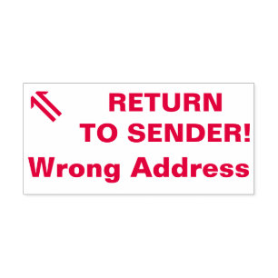 "RETURN TO SENDER!", "Wrong Address" Rubber Stamp
