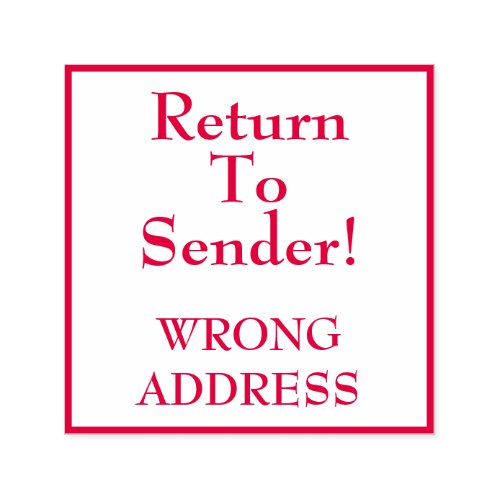 Return To Sender WRONG ADDRESS Rubber Stamp