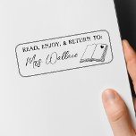 Return to Teacher Classroom Book Stamp<br><div class="desc">This cute personalized Book Stamp is designed specifically for dedicated teachers who take pride in lending their treasured classroom books to students and fellow educators. Say goodbye to book mix-ups and hello to an organized and efficient lending system. With our custom stamp, you can easily mark your books with the...</div>