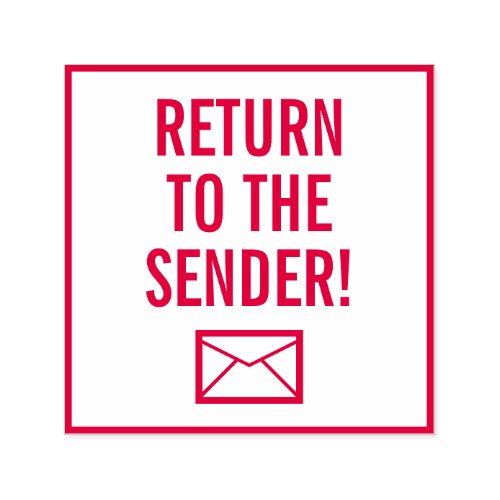 RETURN TO THE SENDER  Envelope Rubber Stamp