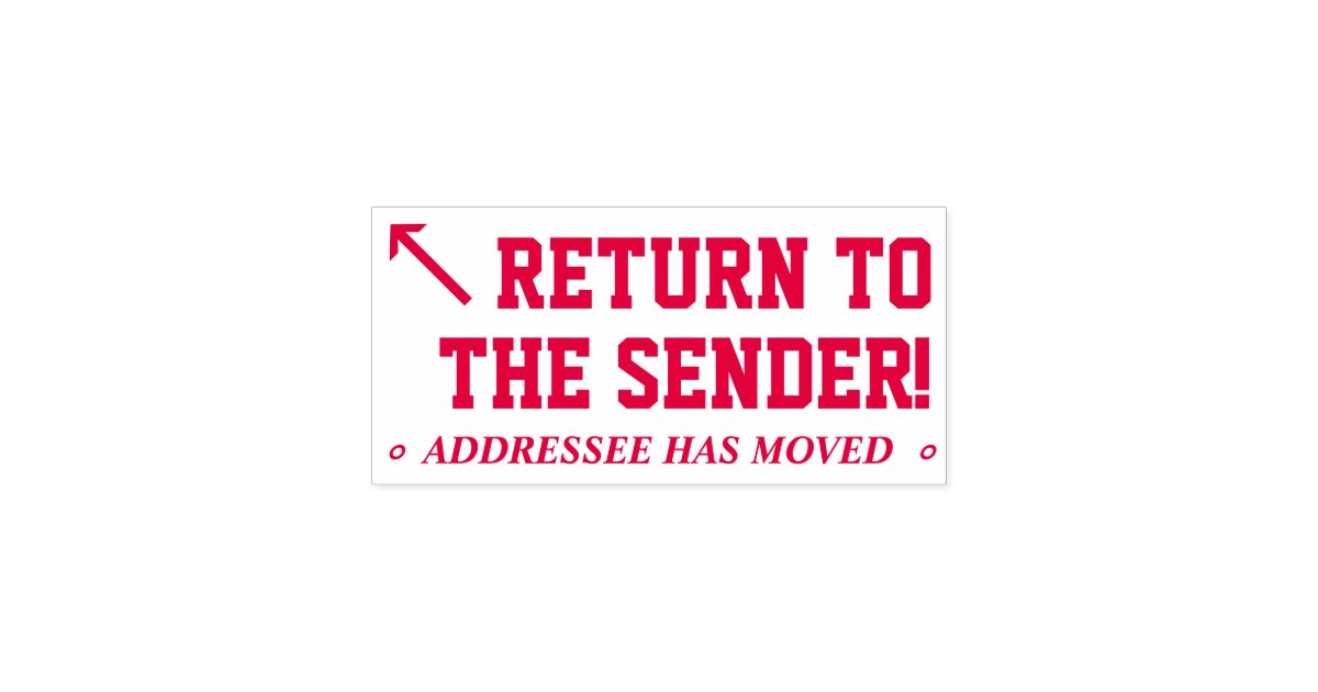 "Return to the Sender!" Rubber Stamp | Zazzle