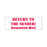 [ Thumbnail: "Return to The Sender!", "Unwanted Mail" Self-Inking Stamp ]