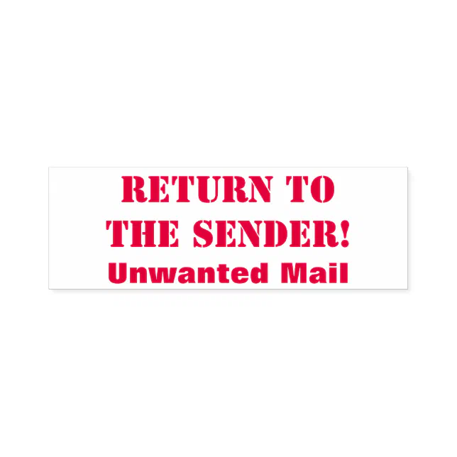"Return to the Sender!", "Unwanted Mail" Selfinking Stamp Zazzle