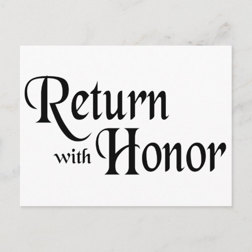 Return With Honor Postcard