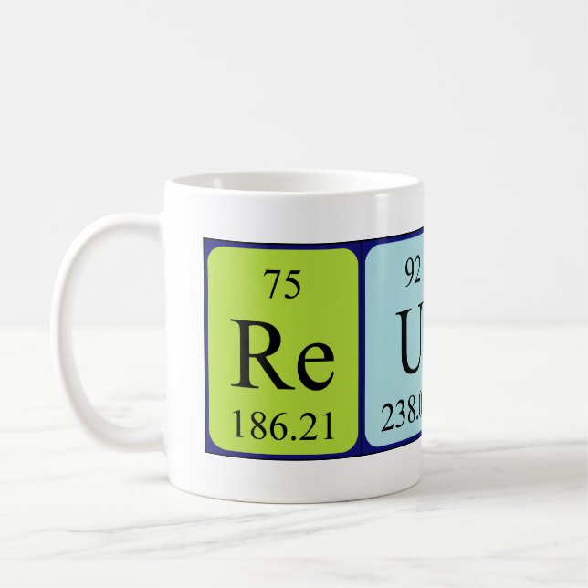 Reuben periodic table name mug (Left)