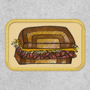Reuben Sandwich Corned Beef Rye Nyc Deli Food Patch by rebeccaheartsny at Zazzle