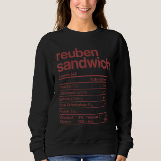 Reuben Sandwich Nutrition Fact Thanksgiving Christ Sweatshirt