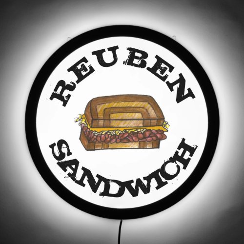 Reuben Sandwich on Rye Jewish Deli Food Cooking LED Sign