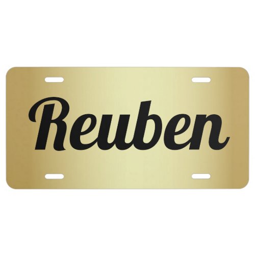 Reubens Golden Gradient License Plate