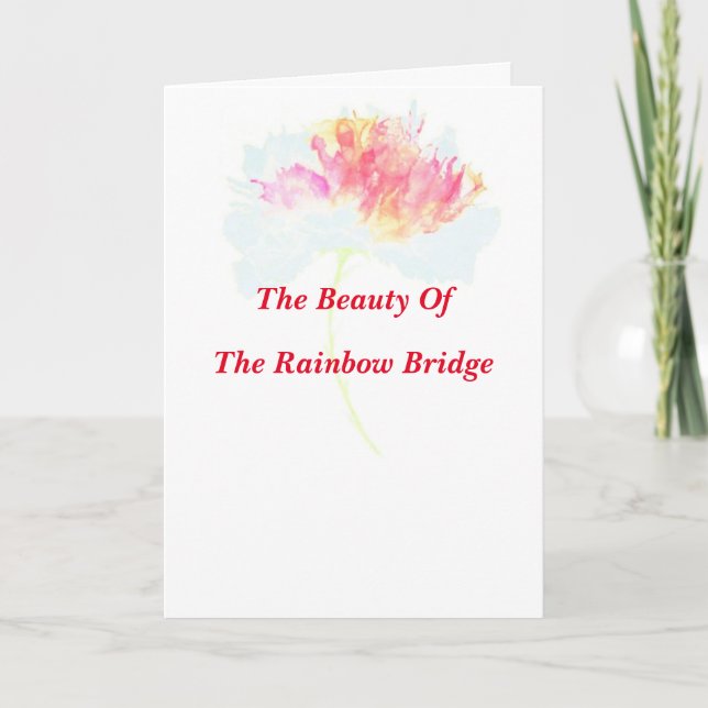 Reunion At The Rainbow Bridge Poem Folded Card (Front)