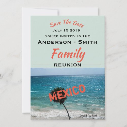 Reunion Beautiful Blue Ocean and Beach Any Name  Save The Date