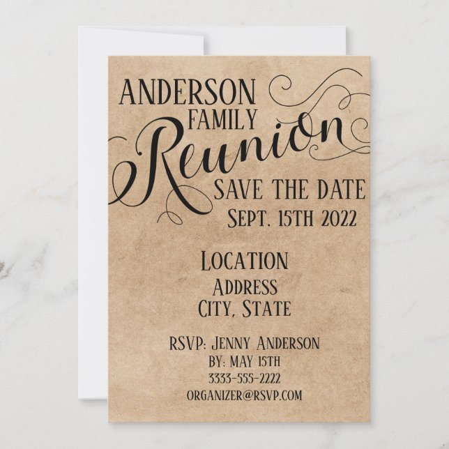 Reunion card design (Front)