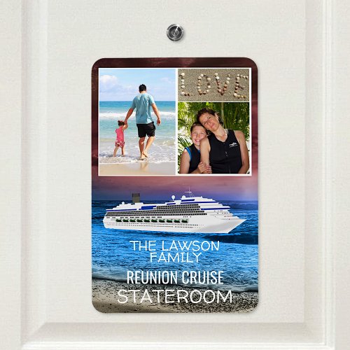 Reunion Cruise Stateroom Door Marker Beach Photo Magnet