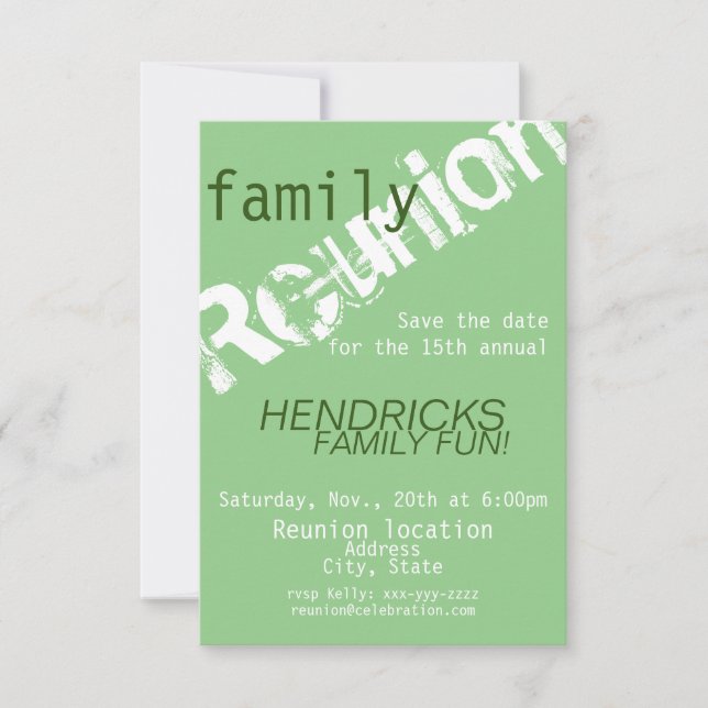 Reunion design for families, school mates, peers s save the date (Front)