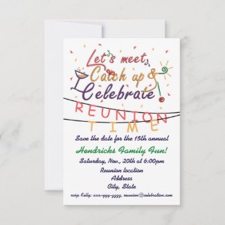 Reunion design for families, school mates, peers