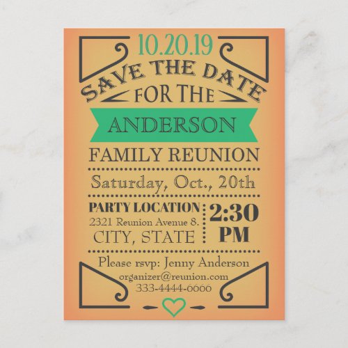 Reunion design vintage poster style postcard