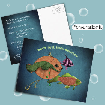 Reunion For Telling Fish Stories Postcard by colorwash at Zazzle