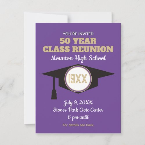 Reunion Invite Custom Class Reunion Postcard