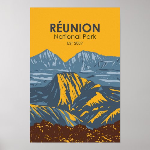 Reunion National Park Vintage  Poster