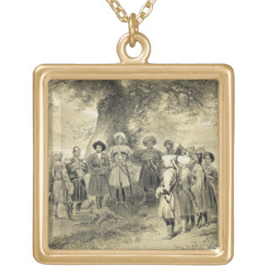 Reunion of Tcherkesse Princes, Sodja Valley, on th Gold Plated Necklace