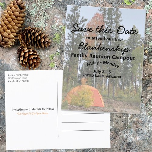 Reunion Party Camping Save The Date Template