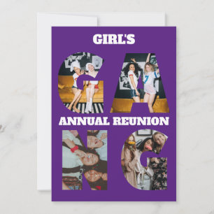 Reunion Party Girl's Gang 4 Image Photo Invitation
