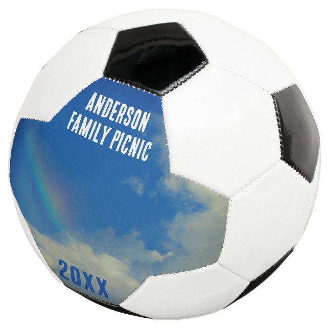 Reunion Rainbow Colorful Annual Family Picinic Soccer Ball (Three Quarter)