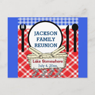 Reunion - Red, White & Blue Picnic or BBQ Postcard