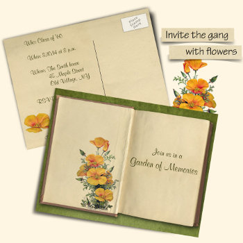 Reunion Save The Date Antique Book Invitation by colorwash at Zazzle