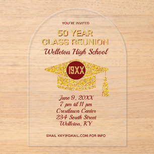 Reunion Time! Acrylic Class Reunion Invite Invitations